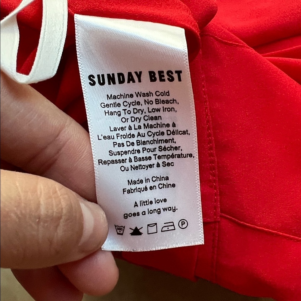 Aritzia Sunday Best Westley Flowy Shorts in Scarlet Red (Size 2) - Picture 12 of 13